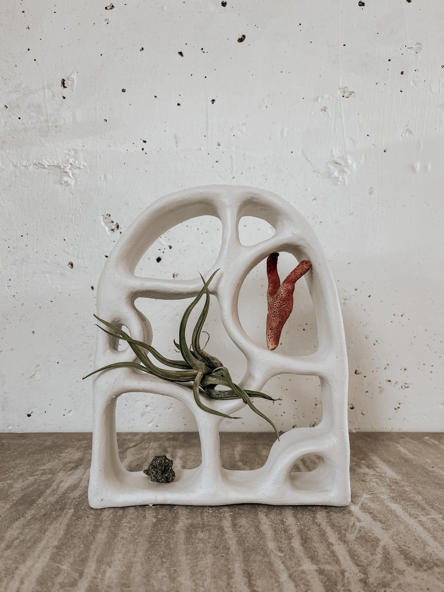 Handmade ceramic altar with matte glaze, sculptural wall-mounted design, ideal for rituals or meditation, crafted in Boulder, CO