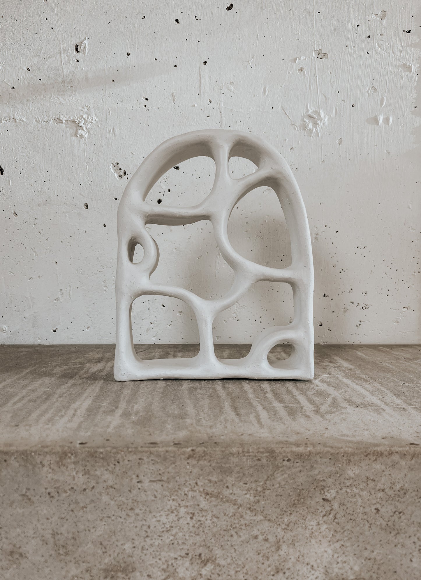 Handmade ceramic altar with matte glaze, sculptural wall-mounted design, ideal for rituals or meditation, crafted in Boulder, CO
